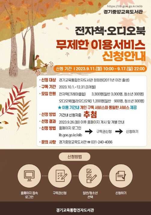 구독형 전자자료 구독권 배부 안내문
