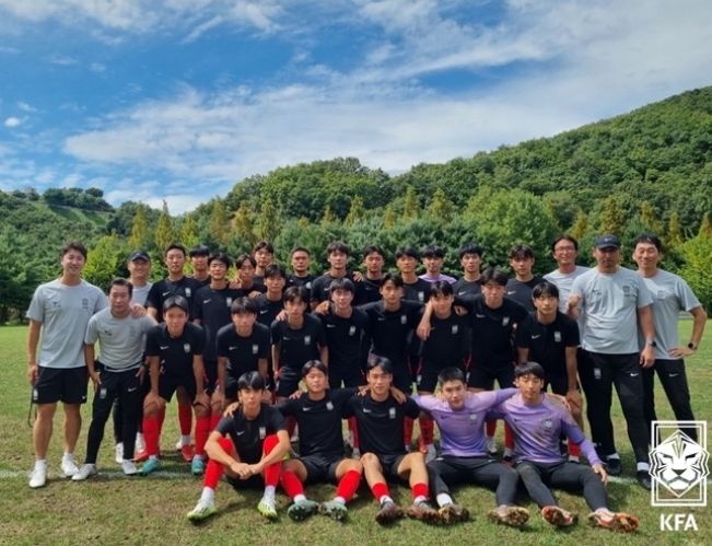 9월 국내 소집훈련 당시 U-16 대표팀의 모습.