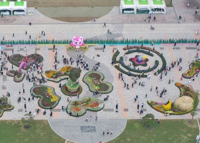 자연울타리가 설치돼 있는 2025고양국제꽃박람회