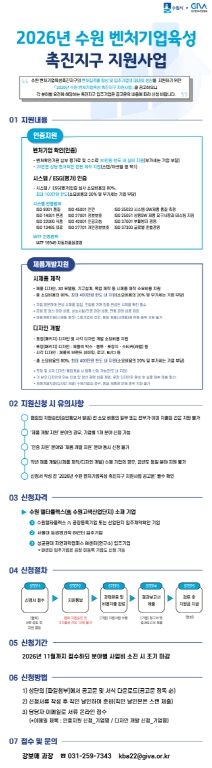 2026년 수원 벤처기업육성촉진지구 활성화사업 홍보물