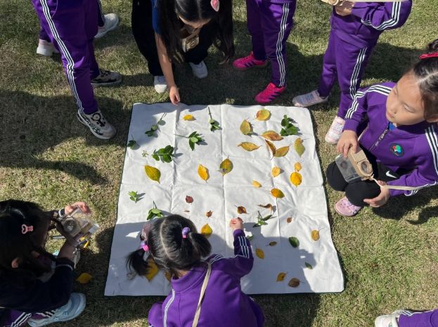 유아 단체 프로그램 〈풀잎따라 실학따라〉에 참여한 어린이들이 ‘정원을 사랑한 실학자, 정약용’을 주제로 다산정원에서 생태체험 활동을 하고 있다.